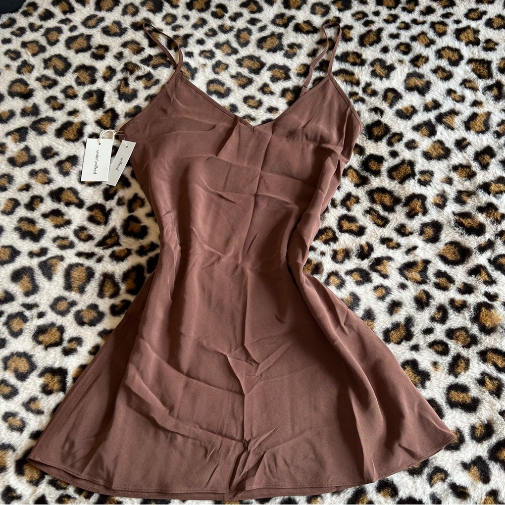 Women’s Artzia’s Wilfred Free Brown Satin Only Slip Dress- Size Small